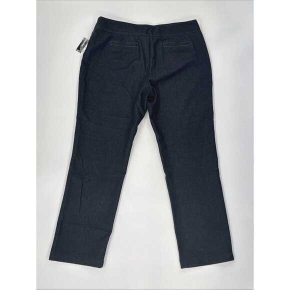 New Directions Pants Womens 14 Blue Relaxed Cropped High Rise Slim Stretch NEW - Picture 2 of 9
